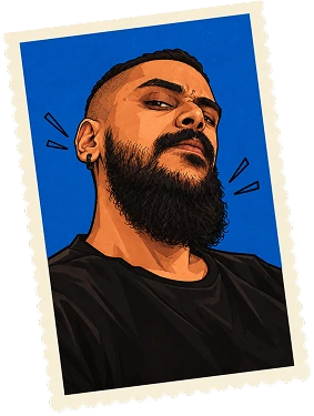 Illustrated portrait of Neer on a postage stamp